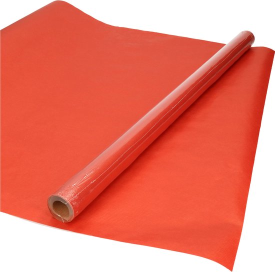Rollen Kraft inpakpapier - rood - 200 x 70 cm - kadopapier / cadeaupapier / boeken kaften