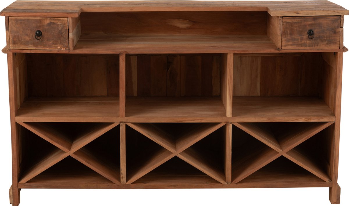 J-Line barkast 2 Lades - gerecycleerd hout - naturel