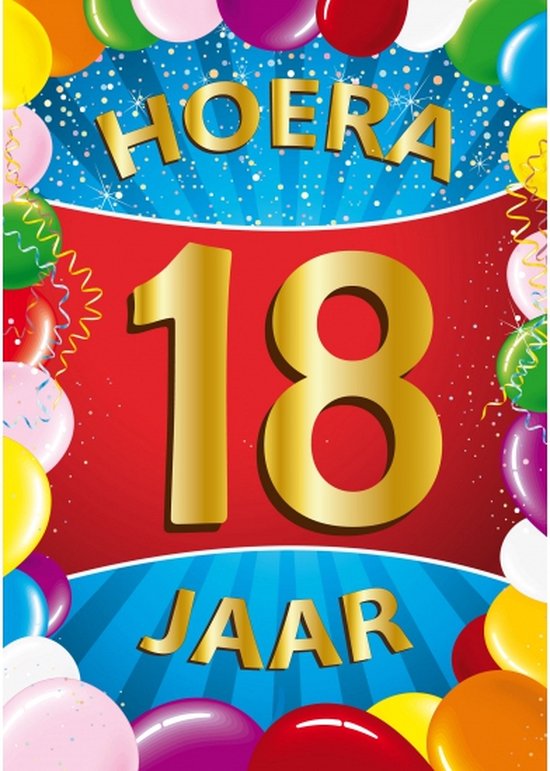 Foto: 2x stuks 18 jaar mega poster deurposter 59 x 84 cm leeftijd verjaardag feestartikelen versiering