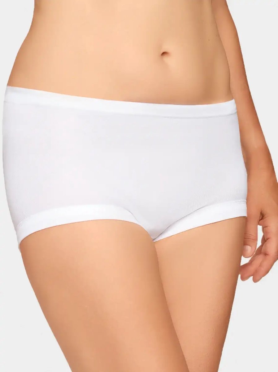 Taille slip met zachte katoenen boorden 141 - 100% katoenen ondergoed - Niet irriterend - Klassieke dames onderbroek - Grote maten - 50 - Wit