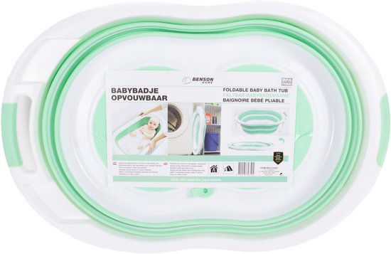 Benson Babybadje - Opvouwbaar - 70 x 46.5 x 23 cm - Groen/Wit van Benson — afbeelding 5