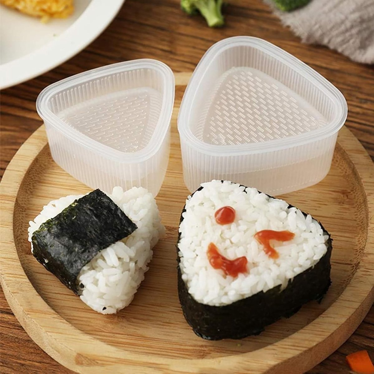 6 stuks sushi maker driehoekige vormen sushi vorm driehoek gereedschap voor het maken van bal rijst algen Nori Onigiri vorm geschikt voor lunchboxen en doe-het-zelvers