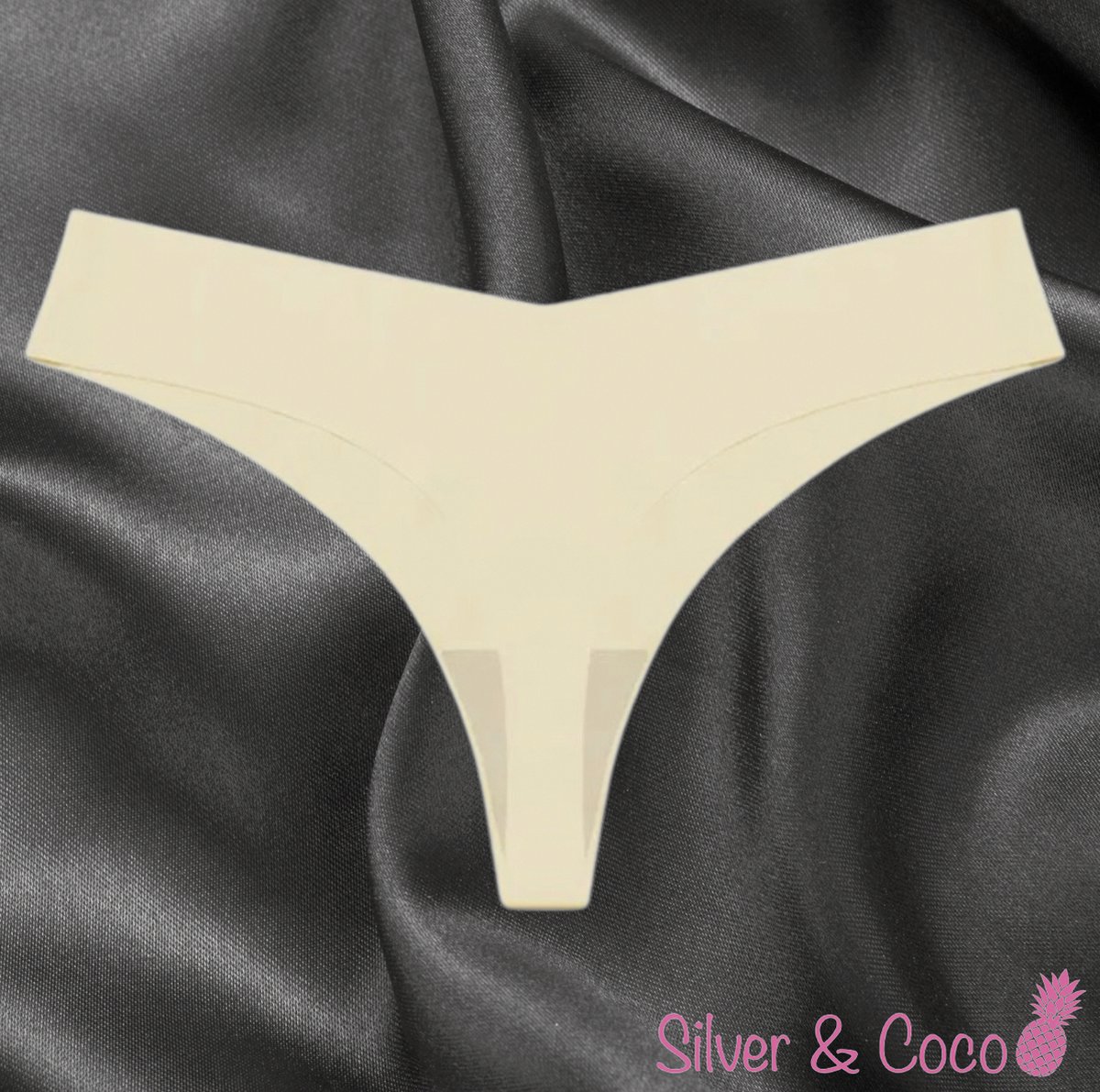 SilverAndCoco® - Naadloze String / Seamless Onderbroek Dames / Zacht Brazilian Slipje / Naadloos Stretch Ondergoed Vrouw / Witte Strings Dames Lingerie Broekje - Gebroken Wit Small / S