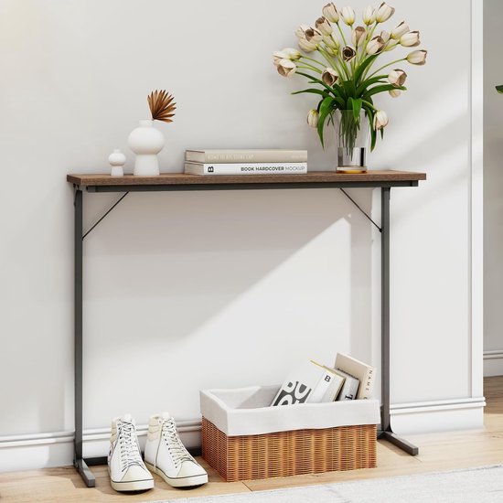 Console/ Banktafel Met Ondersteuningsbalk, Gangtoegtafel Voor Woonkamer Ingang Gang Stevige Gemakkelijke Montage Houten Look Accenttafel Bruine Bf30xg01 Console/ Banktafel Met Ondersteuningsbalk, Gangtoegtafel Voor Woonkamer Ingang Gang Stevige Gemakkelijke Montage Houten Look Accenttafel Bruine Bf30xg01