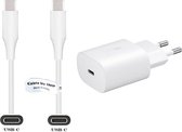 OneOne Snellader + 3,2m USB C naar C kabel. 25W Fast Charger lader. PD oplader adapter past op o.a. Alcatel 5, 7, 3v (Alleen bouwjaar 2019), 3x (Alleen bouwjaar 2019), Idol 5s, Chromebook Tab 10 Tablet