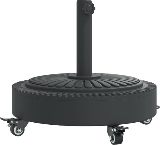 vidaXL - Parasolvoet - met - wielen - voor - stok - van - Ø38 - / - 48 - mm - 27 - kg - rond