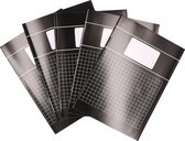 10x zwarte A4 ruitjes schriften 10 mm pakket - Notitieschriften - Schoolschriften