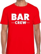 Bar crew / personeel tekst t-shirt rood heren L