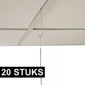 20x Plafond paneelhaken 8 cm - Ophanghaken - Plafonhaken - Bevestigingsmateriaal