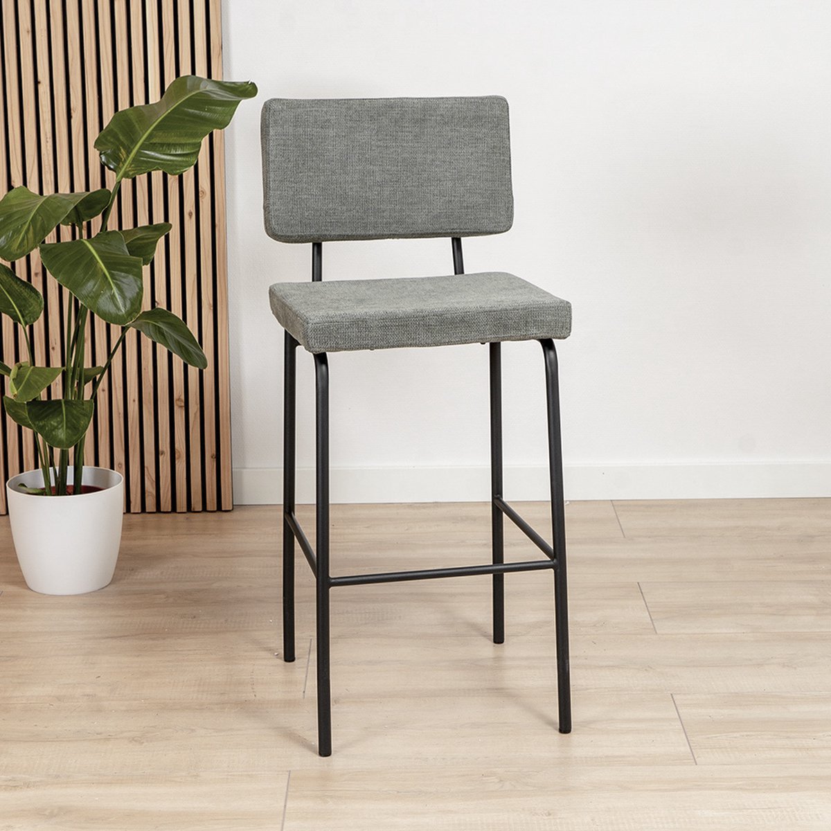 Bronx71 Scandinavische barkruk Espen groen gerecyclede stof 64-77 cm - barstoel Olive / groen