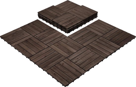 Yakimz Dalle de terrasse Résistant à l'eau Revêtement de sol extérieur 60 x 30, anthracite 6pcs
