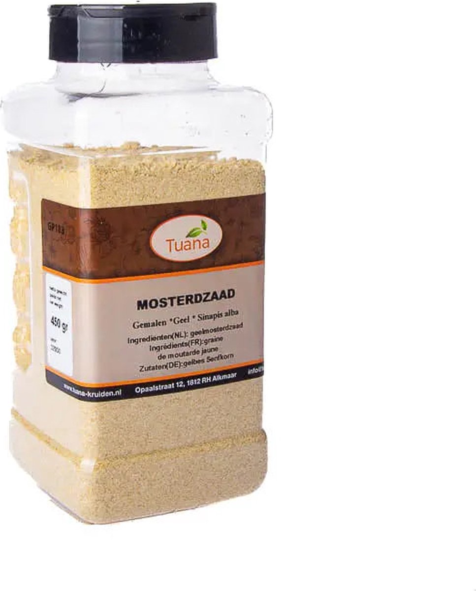 Goedkoopste Tuana Kruiden - Mosterdzaad Gemalen - Strooibus 400 Gram - Kruiden Zonder Zout - GP0184