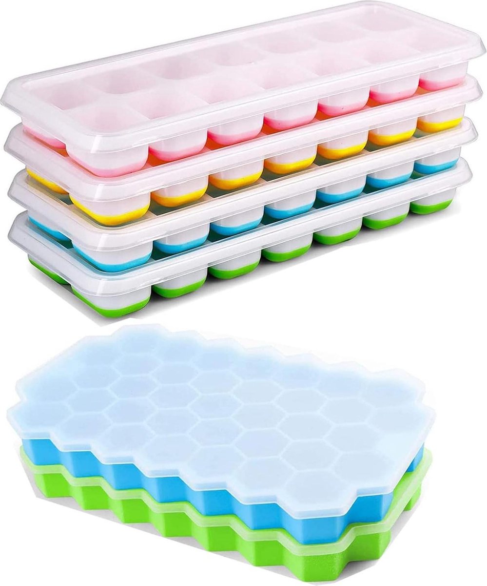 Silicone Ijsblokjesvorm Met Deksel - Set van 6 - Voor Bier Cocktails Whisky - Drankjes