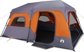 vidaXL - Tent - 9-persoons - waterdicht - snelontgrendeling - grijs - en - oranje