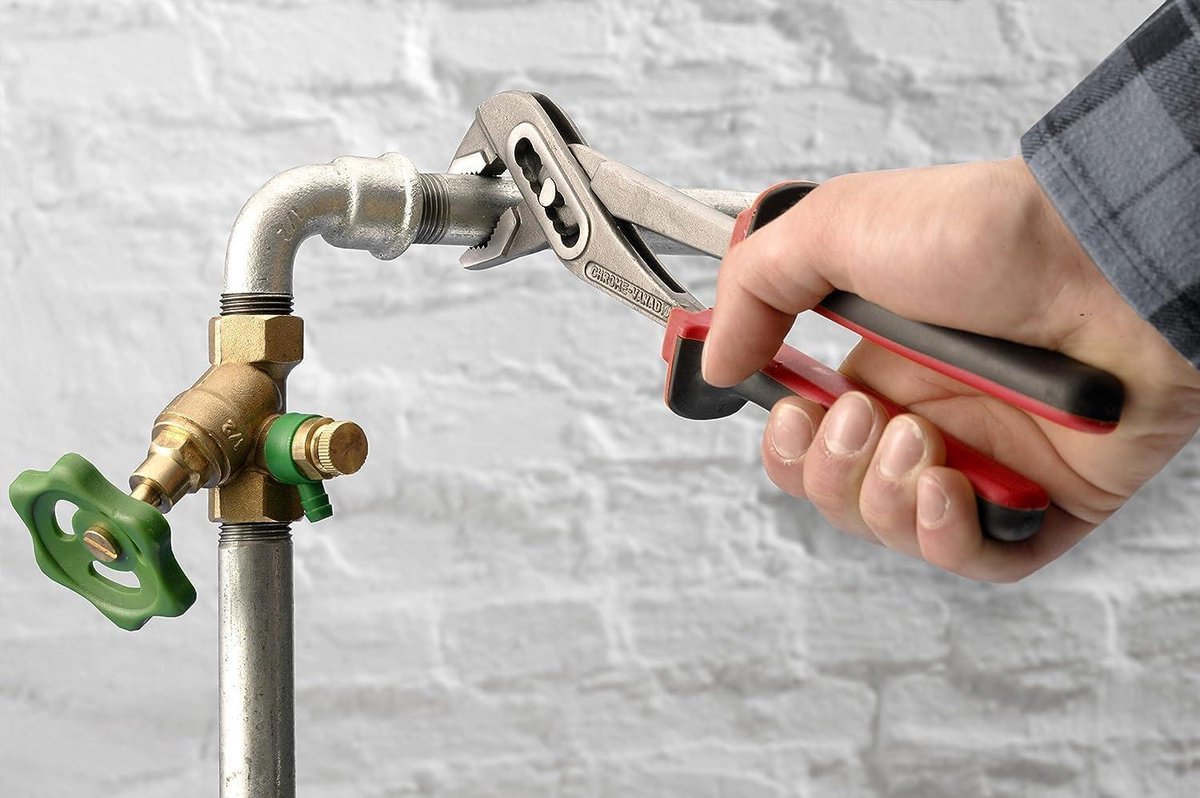 WORKPRO 5-Delige Tangenset: Waterpomptang 250mm, Combinatietang, Lange Neustang, Diagonale Snijder, Verstelbare Sleutel Met Zachte Handgrepen