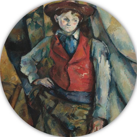 Garçon au gilet rouge Cercles muraux Paul Cézanne Peinture