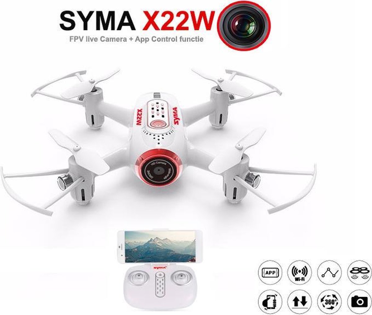 Syma X22W mini drone met WiFi FPV 720p camera