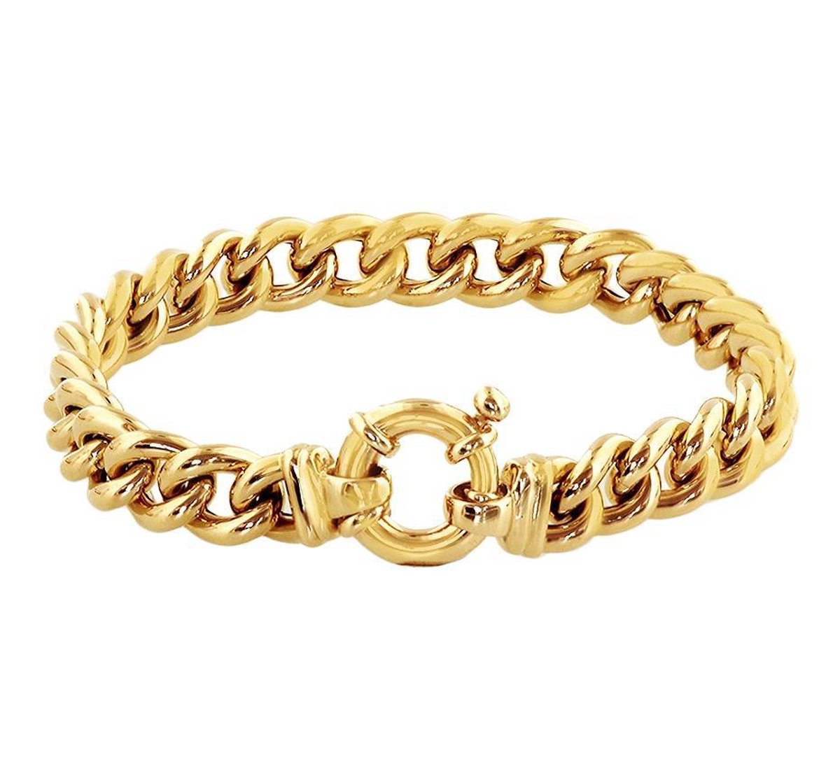 The Jewelry Collection Armband Gourmet 9 mm 19 cm Geelgoud