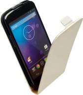 LELYCASE Flip Case Lederen Hoesje LG Nexus 5 Wit
