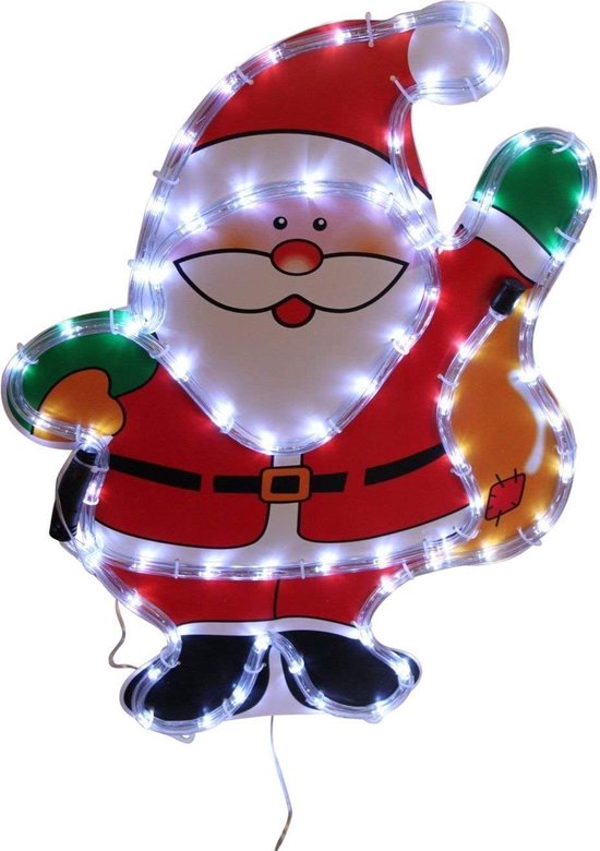 Achtervolging bijgeloof Conciërge Kerstman met cadeaus met witte leds - Lichtslang - 55 cm hoog | bol.com
