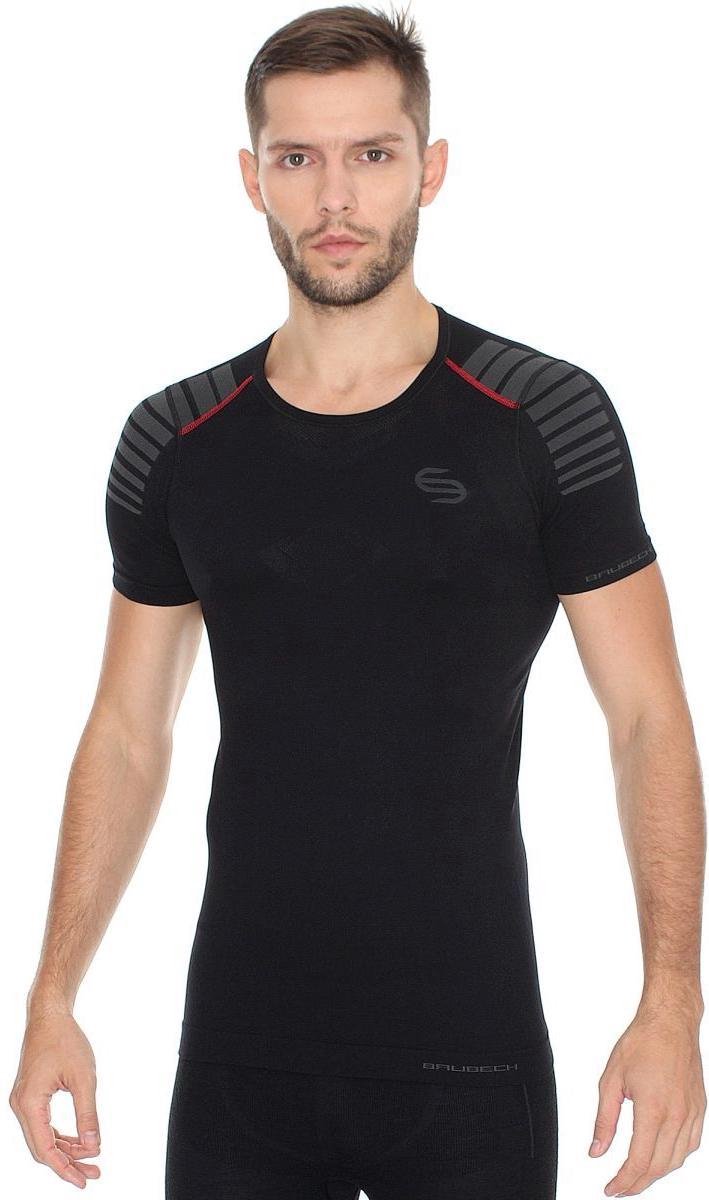 Brubeck Seamless Sportshirt - Gym Fitnessshirt - Zwart - XL