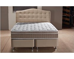 Opberg Boxspring Luxor – Boxspring met opbergruimte – taupe kleur – 160X200