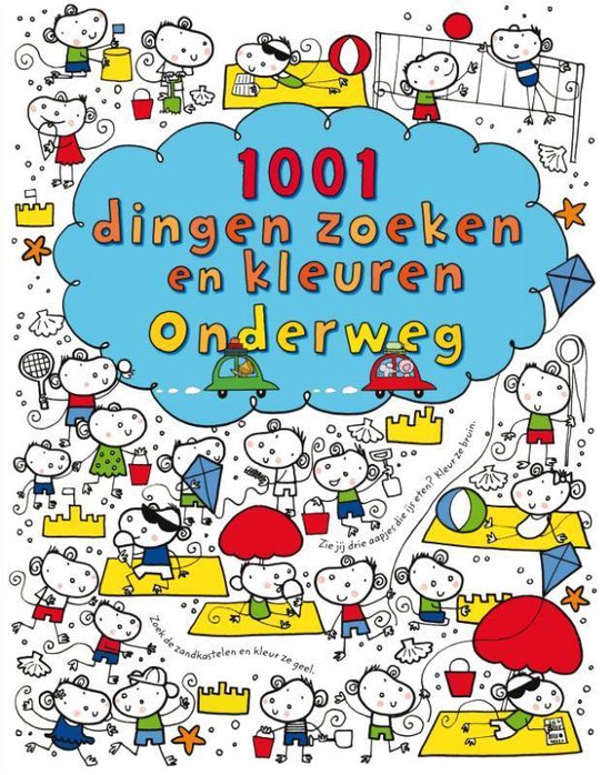 Cover van het boek '1001 dingen zoeken en kleuren onderweg' van Fiona Watt