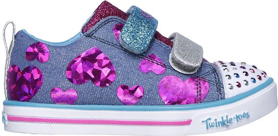 skechers Sneakers - Maat - Meisjes - blauw/roze/zilver | bol.com
