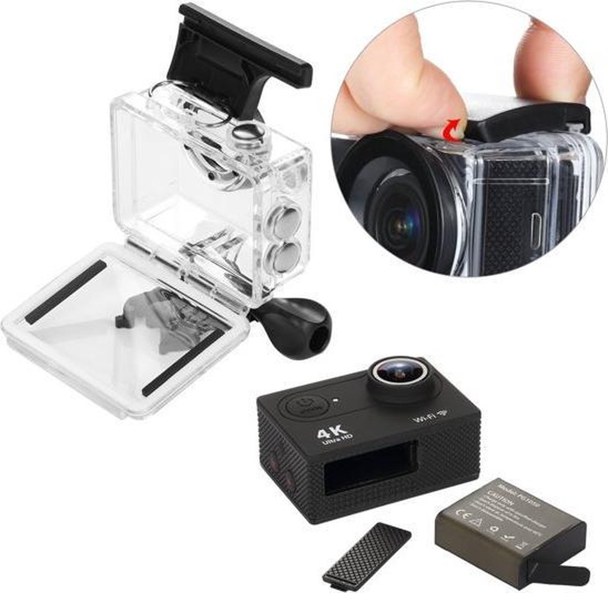Lipa AT-4K action camera 4K en 12 MP - Wifi phone remote - Met 23  accessoires-... | bol.com