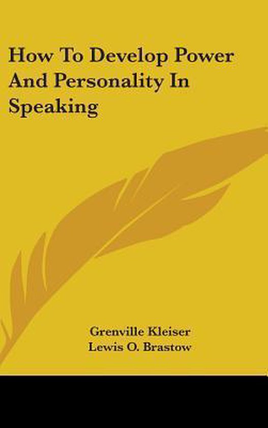 How to Develop Power and Personality in Speaking - cover
