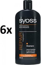 Syoss Shampoo 500 ml Repair Therapy 6 stuks Voordeelverpakking