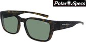 Polar Specs® Overzet Zonnebril PS5007 – Mat Havanna Brown – Polarized Green – Small – Unisex