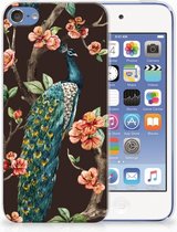 Geschikt voor iPod Touch 5 | 6 TPU Hoesje Design Pauw met Bloemen
