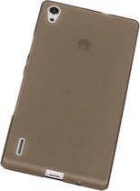 Huawei Ascend P7 - TPU Hoesje Transparant Grijs - Back Case Bumper Hoes Cover