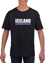 Zwart IJsland supporter t-shirt voor kinderen XS (110-116)