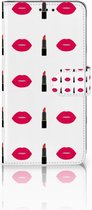 Bookcover Geschikt voor Samsung A7 (2018) Design Lipstick Kiss