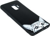 Katten hoesje siliconen zwart Samsung Galaxy S9 Plus