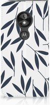 Motorola Moto E5 Play Standcase Hoesje Design Leaves Blue