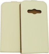 Samsung Galaxy Xcover 3 Leder Flip Case hoesje Wit