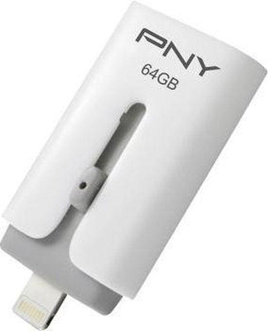 PNY DUO-Link USB for Iphone and Ipad 64GB - USB-Stick / Wit