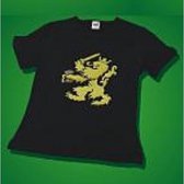 Feestbeest.nl Zwart dames shirt met gouden leeuw