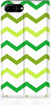 iPhone 7 Plus | 8 Plus Standcase Hoesje Zigzag Groen