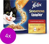 Felix Sensations Crunchy - Kattenvoer - 4 x 10x100+40 g Selectie