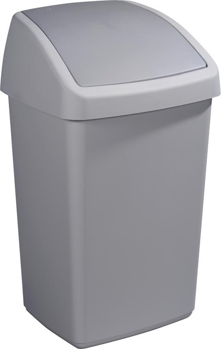 Goedkoopste Sunware - Delta prullenbak met swingdeksel 50L grijs - 39,5 x 34,5 x 66,5 cm