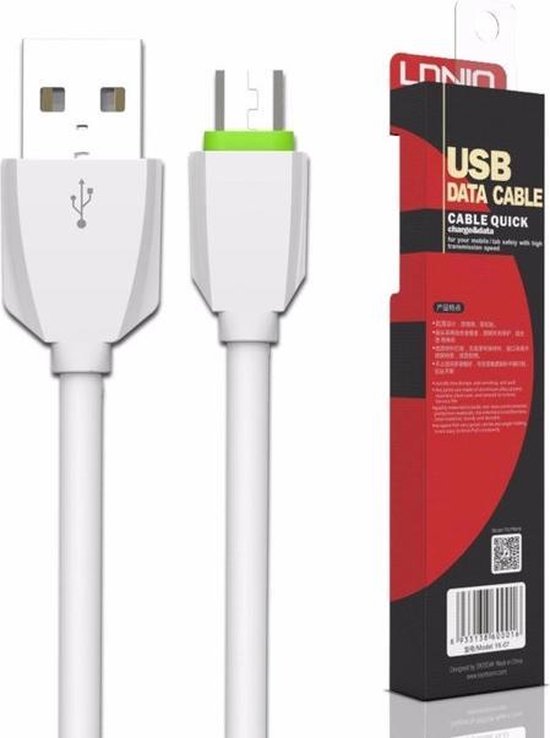 Ldnio LS04 Gecertificeerde kabel 1 Meter Micro USB High Speed Laadsnoer  Oplaadkabel... | bol.com