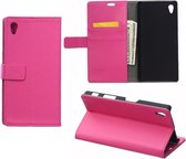 Litchi Cover wallet hoesje Huawei Y6 roze