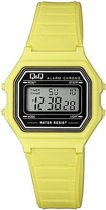Digitaal Q&Q horloge M173J016 fluorescerend geel