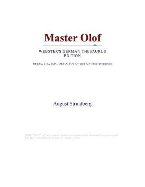 Master Olof (ster's German Thesaurus Edition) (ebook), Icon Group
