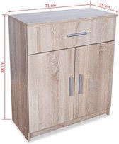 Dressoir 71x35x88 cm spaanplaat eiken (incl. vloerviltjes)