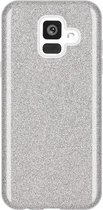 Samsung Galaxy A6 2018 Hoesje - Glitter Back Cover - Zilver